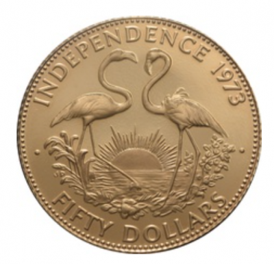 50 Dollar Bahamas Unabhängigkeit 1973 Gold